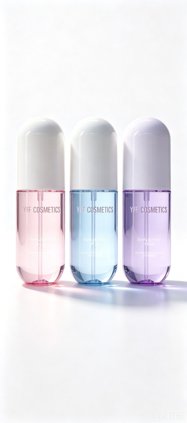 Three 120ml alcohol-free body and hair mist bottles