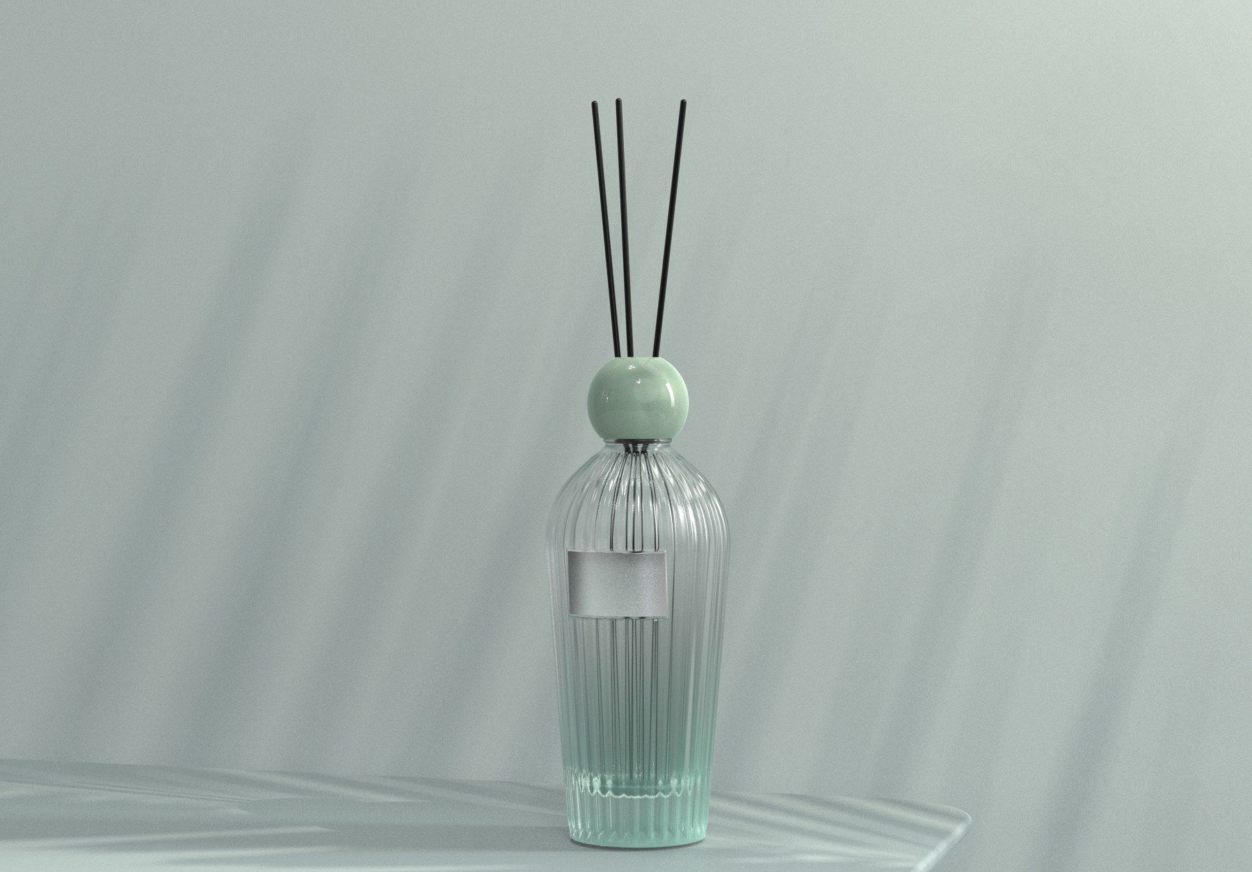 Ribbed diffuser with green liquid
