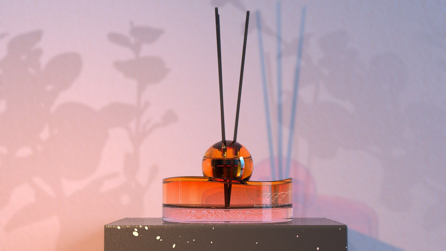 Sunset reed diffuser with orange cap