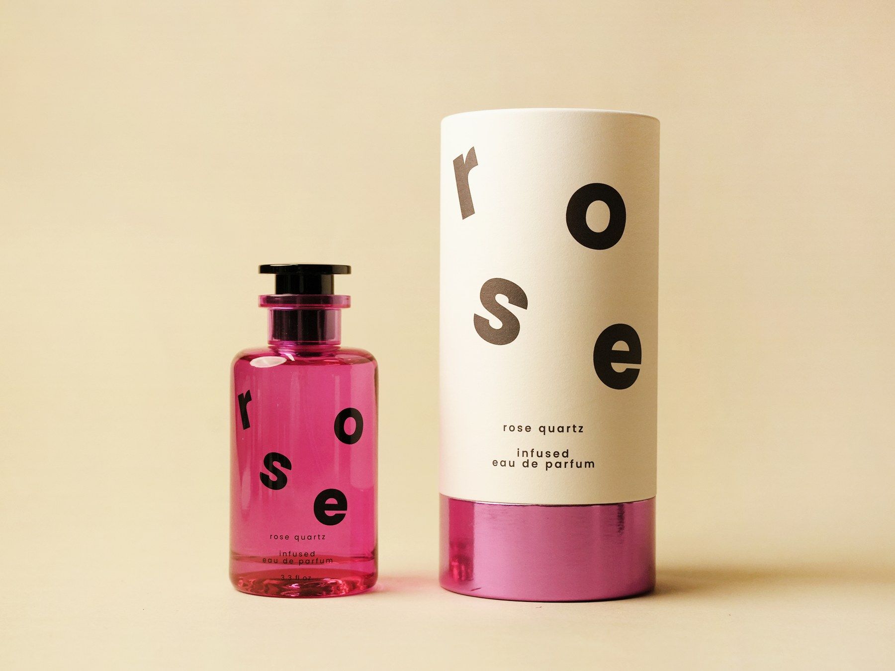 Rose pink gemstone perfume bottle, 100ml